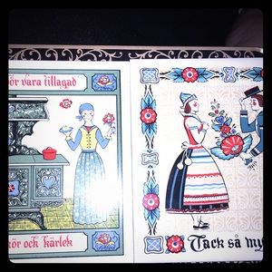 Three Swedish vintage decor tiles